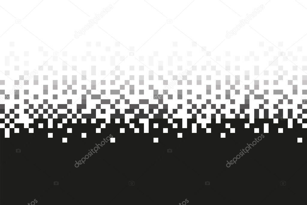 Pixel Grey Gradient Seamless Pattern. 