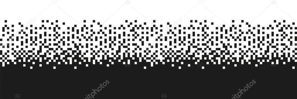 Pixel Black and White Seamless Pattern. 