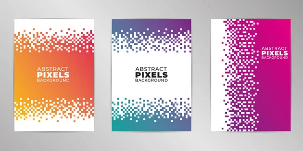 Pixel couvercle design fond set format A4 . — Image vectorielle