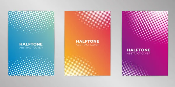 Halbton-Cover-Design Hintergrundset Format A4. — Stockvektor