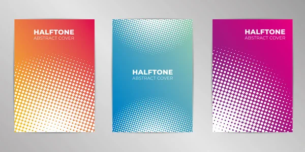 Halbton-Cover-Design Hintergrundset Format A4. — Stockvektor