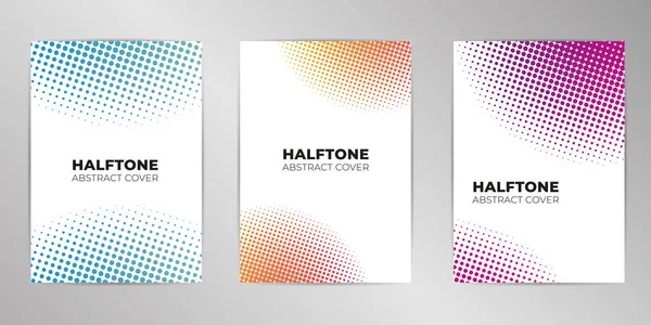 Halbton-Cover-Design Hintergrundset Format A4. — Stockvektor