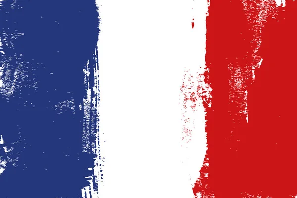 France coups de pinceau colorés peint icône du drapeau national — Image vectorielle