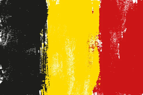 Bélgica pinceladas coloridas pintadas ícone bandeira do país nacional — Vetor de Stock
