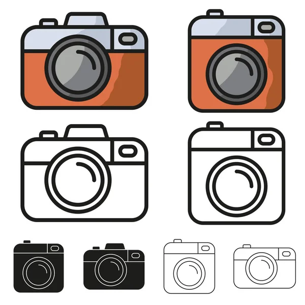Camera vector icon minimalistic flat design set. — Stock Vector