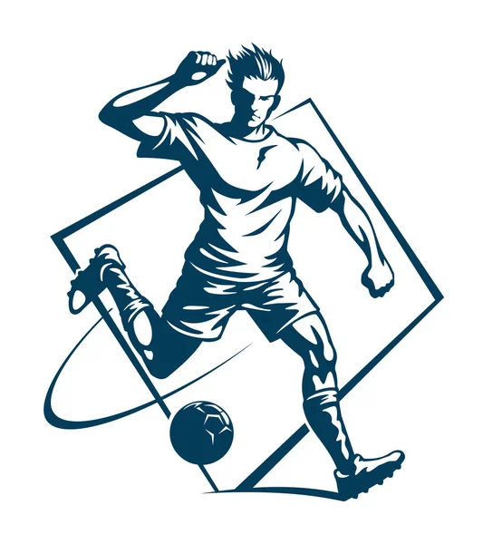 Calcio o calciatore, illustrazione vettoriale stilizzata . — Vettoriale Stock
