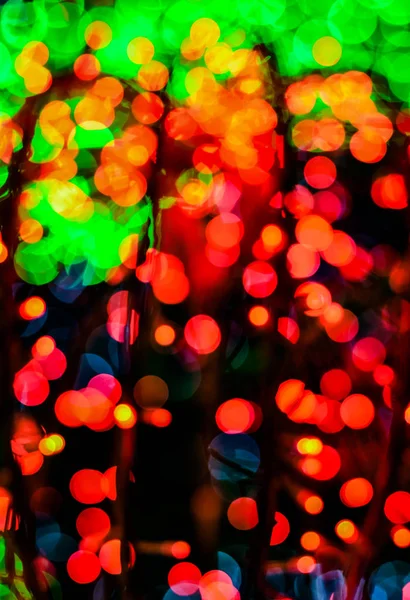 Fondo Luz Bokeh Colorido Decoración Ligera Navidad Con Desenfocado —  Fotos de Stock