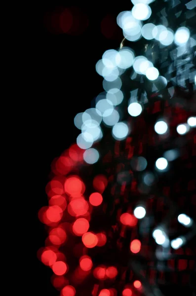 Bokeh Fundo Luz Decoração Luz Natal Com Desfocado — Fotografia de Stock