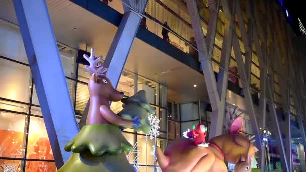 Bangkok Tailândia Dezembro Escultura Bom Movimento Para Evento Natal Dezembro — Vídeo de Stock