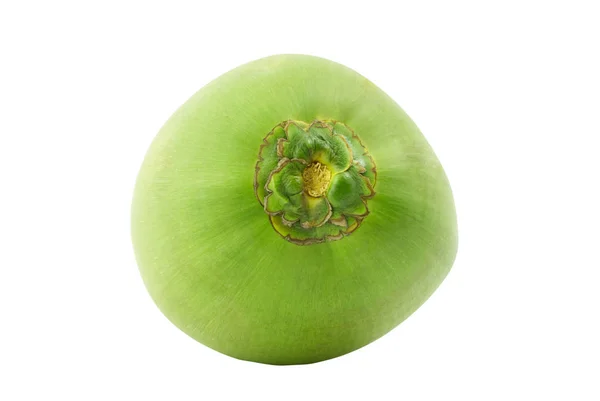 Grüne Kokosnussfrüchte Isoliert Auf Weißem Hintergrund Gesunde Ernährung — Stockfoto