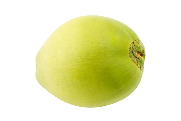 Grüne Kokosnussfrüchte Isoliert Auf Weißem Hintergrund Gesunde Ernährung — Stockfoto