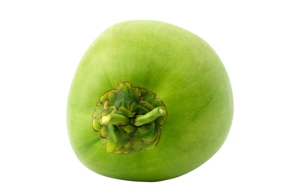 Groene Kokosnoot Fruit Geïsoleerd Een Witte Achtergrond Gezonde Voeding — Stockfoto