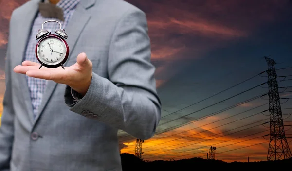 Tempo Para Economizar Conceito Eletricidade — Fotografia de Stock