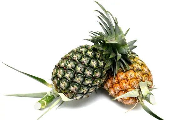 Pinapple Bio Isolé Sur Fond Blanc Fruits Tropicaux Thaïlandais — Photo
