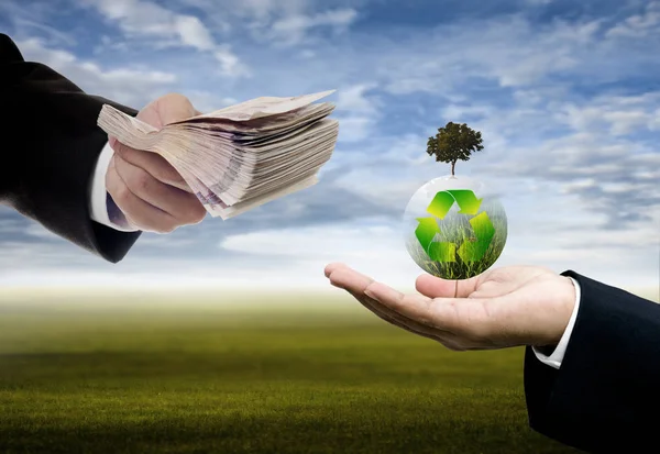 Unternehmer Investiert Recycling Innovation Nachhaltiges Konzept — Stockfoto