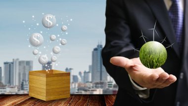 Rüzgar enerji kavramı, iş adamı almak kar Rüzgar Çiftliği Projesi 