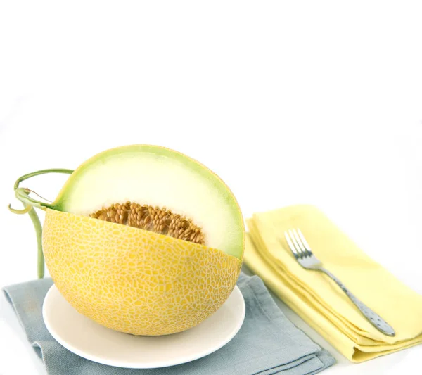 Galia Melon Maträtt Klar För Eat Studio Skott — Stockfoto