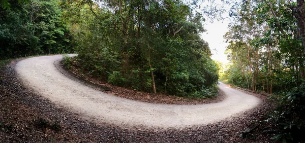 Vista Panorâmica Estrada Colina Abaixo Montanha Chonburi Tailândia — Fotografia de Stock