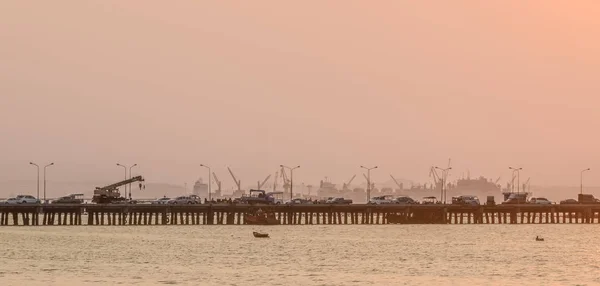 Chonburi Tayland Şubat Dock Günbatımı Gökyüzü Üzerinde Şubat 2018 Yılında — Stok fotoğraf