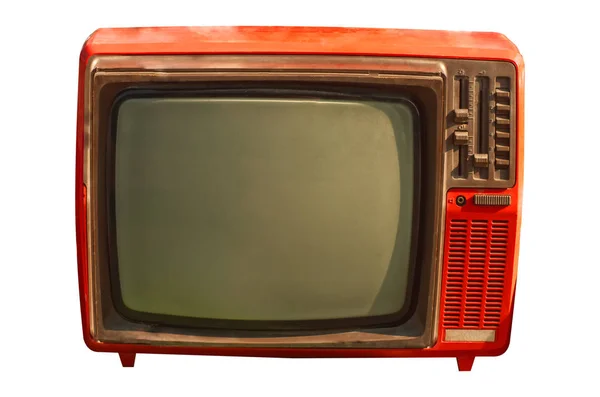 Ρετρό Τηλεόραση Που Απομονώνονται Λευκό — Φωτογραφία Αρχείου