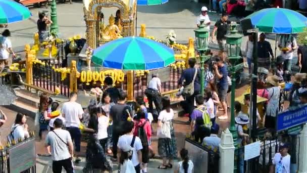 Bangkok Thailandia Mar Visita Turistica Santuario Erawan Marzo 2019 Bangkok — Video Stock