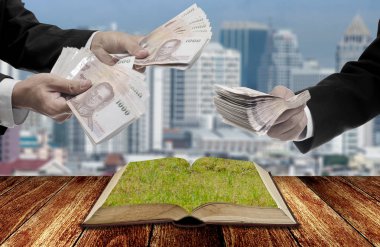 Arazi aracı bilgi kavramı, işadamı taşımak banknot ile o