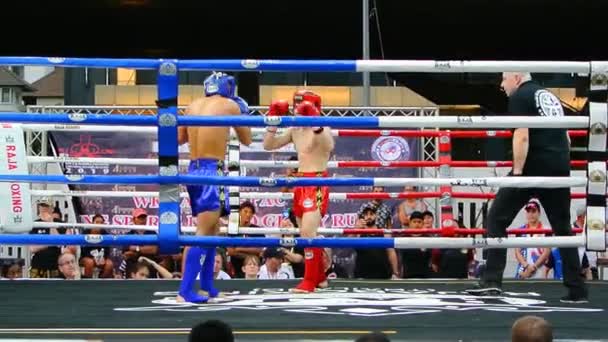 Bangkok Thaïlande Mar Boxeur Kick Boxing Non Identifié Combattant Ring — Video