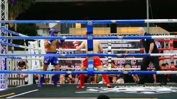 Bangkok Thailand Mar Lutador Boxe Não Identificado Lutando Ringue Boxe — Vídeo de Stock