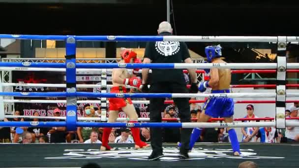 Bangkok Thaïlande Mar Boxeur Kick Boxing Non Identifié Combattant Ring — Video