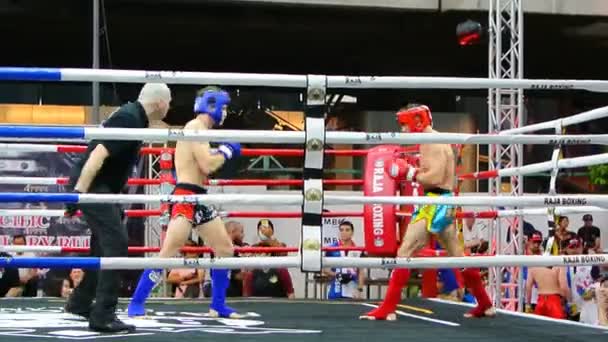 Bangkok Tajlandia Mar Niezidentyfikowany Kick Boxing Fighter Walki Ring Bokserski — Wideo stockowe