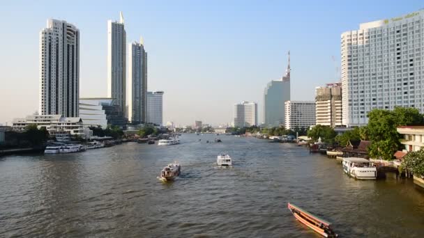 泰国曼谷 3月13日 2019年3月13日在泰国曼谷的 Chao Phraya Trasport — 图库视频影像