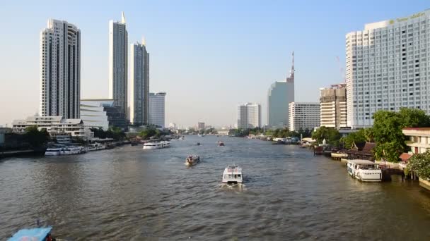 Μπανγκόκ Ταϊλάνδη Μαρ Trasport Στον Ποταμό Chao Phraya Στις Μαρτίου — Αρχείο Βίντεο