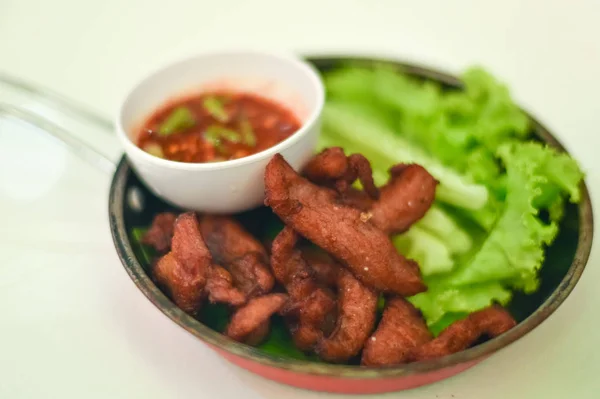 Sun-dried pork fried — Stock Photo, Image