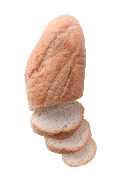Sourdough Loaf em fatias isoladas — Fotografia de Stock