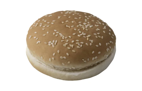 Pão de hambúrguer isolado no fundo branco — Fotografia de Stock