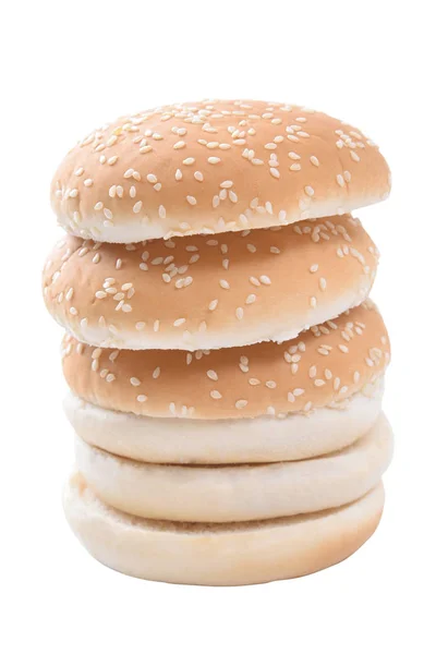 Pain burger isolé sur fond blanc — Photo