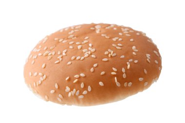 Hamburger ekmeği beyaz arkaplanda izole edilmiş