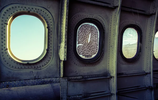 Window of plane wreck — Stock Photo, Image