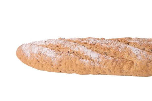 Довгий хліб ізольований на білому — стокове фото
