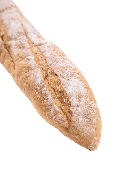 Lungo pane isolato su bianco — Foto Stock