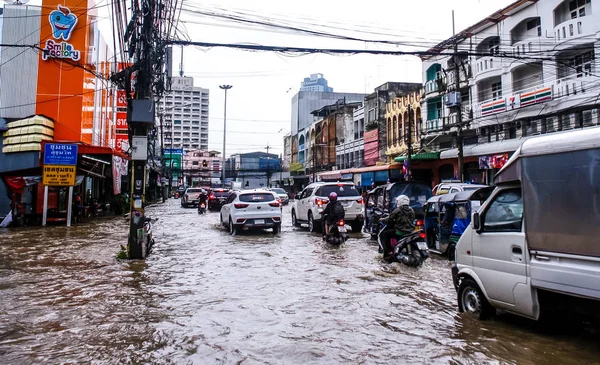 Inondations après la pluie à Sriracha — Photo