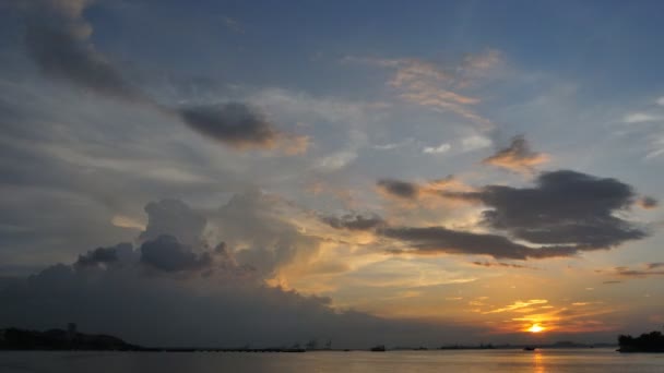 Caducidad Del Cielo Atardecer Mar Chonburi Tailandia — Vídeo de stock