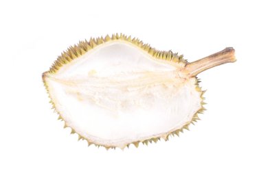 Durian kabuğu beyaz arkaplanda izole edildi