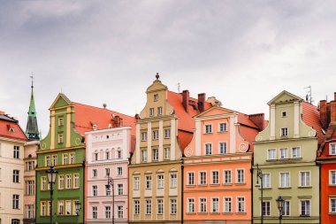 Wroclaw, Polonya Ortaçağ pazar meydanında binalar