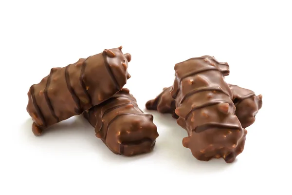Cukorka, csokoládé fekete, tej és fehér csokoládé és dió Marcipán választék — Stock Fotó