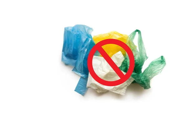 Katakan Tidak Pada Plastic Bags Konsep Daur Ulang Kantong Plastik — Stok Foto