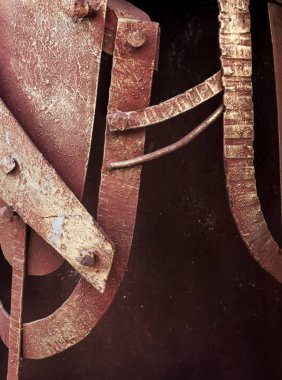 Bronz Boyalı Eski Yıpranmış Paslı Metal Soyut Doku