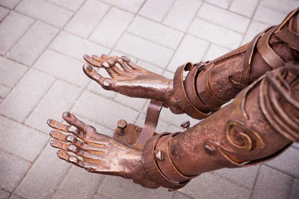 Feet as part of the sculpture. — Stock Photo, Image