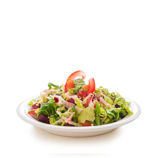 Salada de alface Romaine com tomate e beterraba — Fotografia de Stock