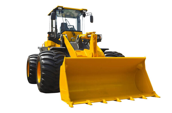 Big bulldozer isolated on a white background
